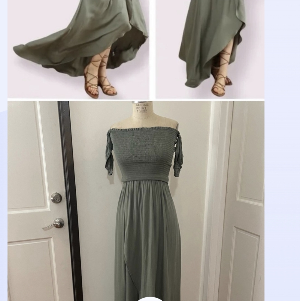 Young Fabulous & Broke Sage Green Spaghetti Strap Maxi Dress